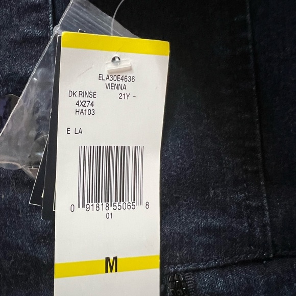 Jones New York Signature Vienna Dark Wash Denim Jacket Beaded Accents Size Med - Picture 5 of 7